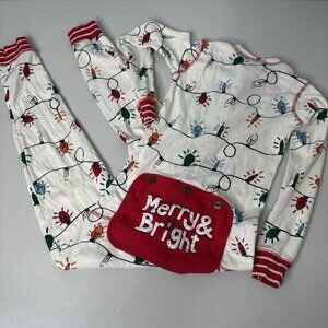 Little Blue House Christmas Pajamas Kids Size 6 Merry and Bright Bum Lights‎